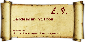 Landesman Vilmos névjegykártya